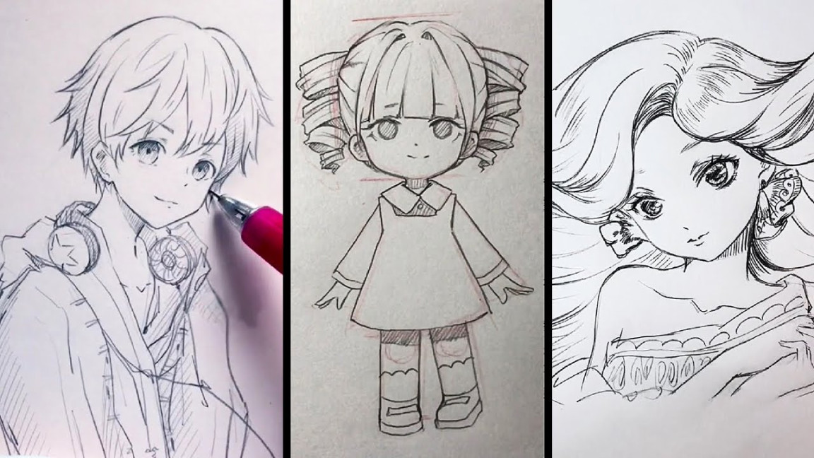 How to Draw Anime. Drawing Process. Learn to draw