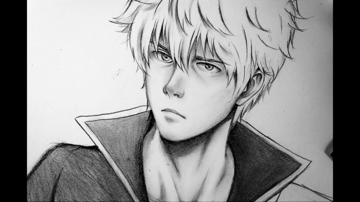 How To Draw Realistic Anime Character (Sakata Gintoki ) Beginner Tutorials